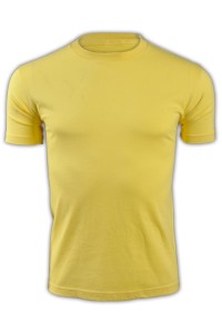 printstar 黃色020短袖男裝T恤 00085-CVT  純色彈力T恤 休閒修身T恤 T恤生產廠家  T恤價格  厚磅t恤